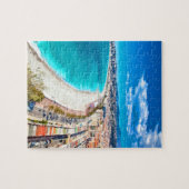 素晴らしい、フランスの海岸線の水彩画 ジグソーパズル (横)