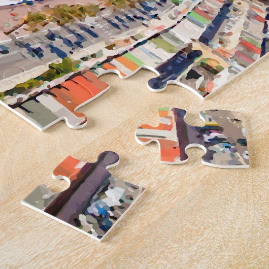 素晴らしい、フランスの海岸線の水彩画 ジグソーパズル (側面)