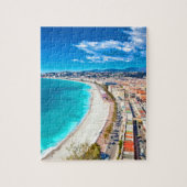 素晴らしい、フランスの海岸線の水彩画 ジグソーパズル (縦)