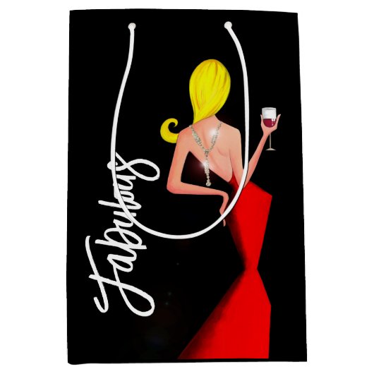 素晴らしい"ワインディヴァ"抱き枕 ミディアムペーパーバッグ (正面)