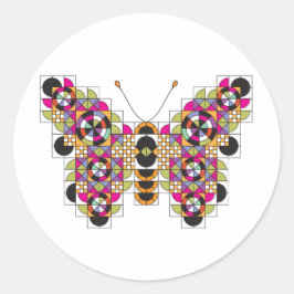 素晴らしい（昆虫）オオカバマダラ、モナークバタフライキルトパターンシール ラウンドシール