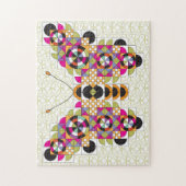 素晴らしい(昆虫)オオカバマダラ、モナークバタフライキルトパターン ジグソーパズル (縦)