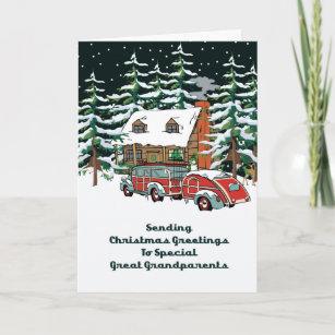 素晴らしい-祖父母のクリスマスの挨拶 シーズンカード