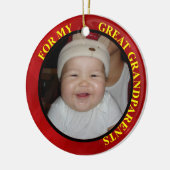 素晴らしい-祖父母の写真のギフトのラベル及びオーナメント セラミックオーナメント (左)