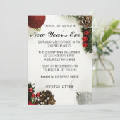 素晴らしい、素晴らしい、赤いスパークリー新年招待状 招待状 (スタンド正面)