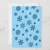 素晴らしい、素晴らしい、青い雪のフレーク新年 招待状 (裏面)