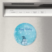 素晴らしい，素晴らしゴージャスブルー雪だるま マグネット (インサイチュ (食洗機))