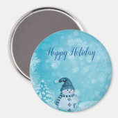 素晴らしい，素晴らしゴージャスブルー雪だるま マグネット (正面/裏面)