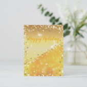 素晴らしい，素晴らし豪華な金ゴールドクリスマス シーズンカード (スタンド正面)