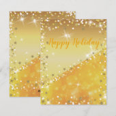 素晴らしい，素晴らし豪華な金ゴールドクリスマス シーズンカード (正面/裏面)