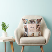 素晴らしい 美しい 勇敢な 8枚の写真を飾ったピンクのチークカラー クッション (椅子)