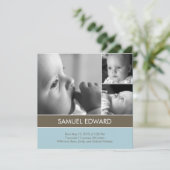 素晴らしい- 3枚の写真の誕生発表 案内状 (スタンド正面)