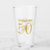 素晴らしい&50エレガント紙吹雪ピンク金ゴールド誕生日 タンブラーグラス (正面)