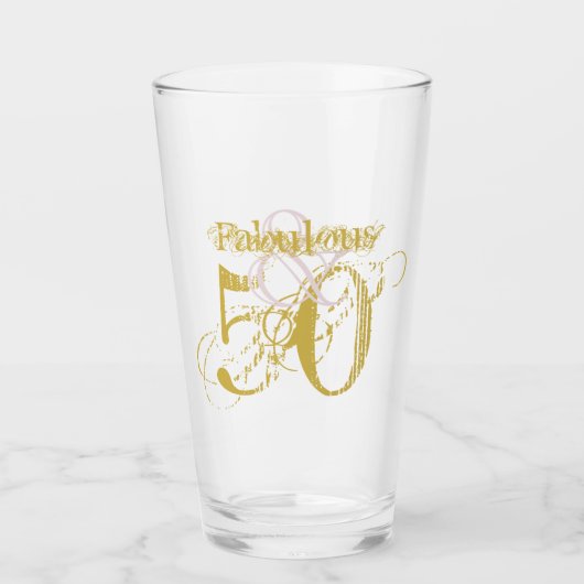 素晴らしい&50エレガント紙吹雪ピンク金ゴールド誕生日 タンブラーグラス (正面)