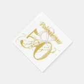 素晴らしい&50エレガント金ゴールドピンク誕生日Her スタンダードカクテルナプキン (角)