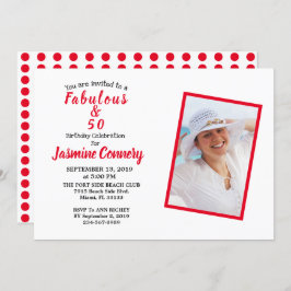 素晴らしい&50赤い誕生日パーティー 招待状
