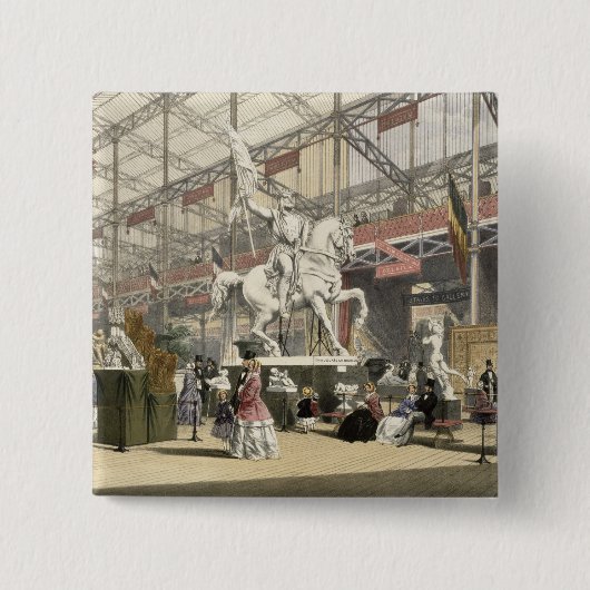 素晴らしいExhibiのベルギーセクションの彫像 缶バッジ (正面)