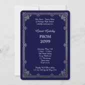 、素晴らしいGatsby年長後輩のプロム銀、海軍 招待状 (正面)