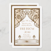 、素晴らしいGatsby後輩の前にプロム白い金ゴールド セーブザデート (正面/裏面)