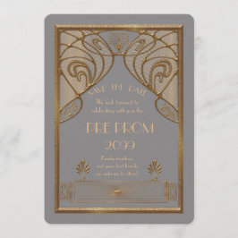 、素晴らしいGatsby後輩の前にプロム金ゴールド、灰色A セーブザデート