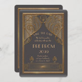 、素晴らしいGatsby後輩の前にプロム金ゴールド、灰色B セーブザデート (正面/裏面)