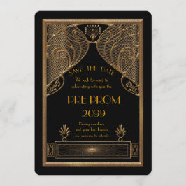 、素晴らしいGatsby後輩の前にプロム黒い金ゴールド セーブザデート