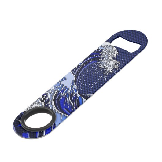 素晴らしいHokusaiの波のクロムカーボン繊維のスタイル スピード栓抜き (裏面アングル)