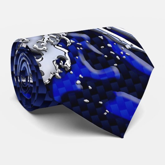 素晴らしいHokusaiの波のクロムカーボン繊維のスタイル ネクタイ (ロール)