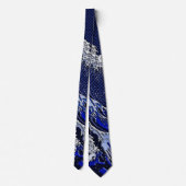 素晴らしいHokusaiの波のクロムカーボン繊維のスタイル ネクタイ (裏面)