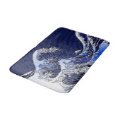 素晴らしいHokusaiの波のクロムカーボン繊維のスタイル バスマット (アングル)