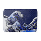 素晴らしいHokusaiの波のクロムカーボン繊維のスタイル バスマット (正面)