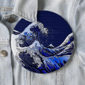 素晴らしいHokusaiの波のクロムカーボン繊維のスタイル 缶バッジ (インサイチュ)