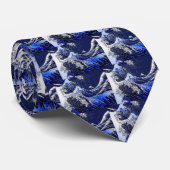 素晴らしいHokusaiの波のクロムカーボン繊維の装飾 ネクタイ (ロール)