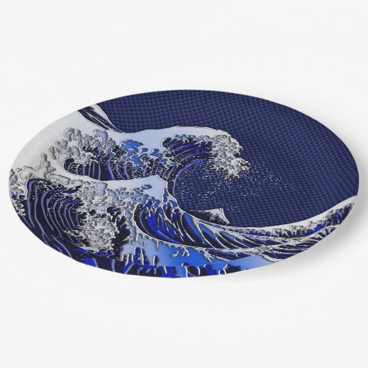 素晴らしいHokusaiの波のモダンのスタイル ペーパープレート (アングル)