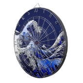 素晴らしいHokusaiの波カーボン繊維のスタイル ダーツボード (正面右)