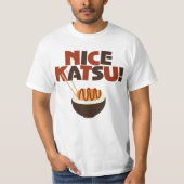 素晴らしいKatsu! Katsudonのグラフィックのワイシャツ Tシャツ (正面)