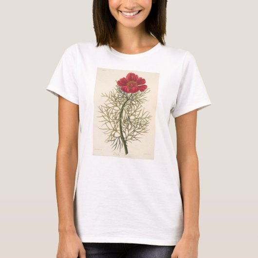 素晴らしいLeaved Paeony Tシャツ (正面)