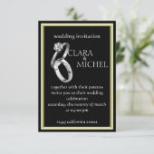 素晴らしいOC用のエレガントなウエディング招待状カード 招待状 (スタンド正面)