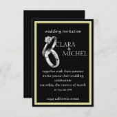 素晴らしいOC用のエレガントなウエディング招待状カード 招待状 (正面/裏面)