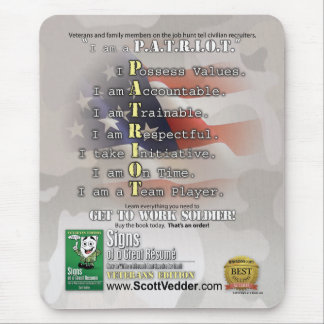 素晴らしいRésuméのシンボルや象徴: 退役軍人の版 マウスパッド