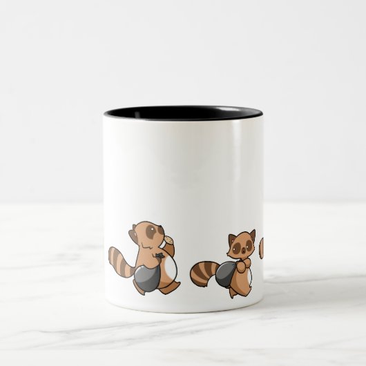 素晴らしいTanukiの強盗のマグ ツートーンマグカップ (中央)