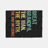 素晴らしおじいちゃん神話D影響おもしろいR フリースブランケット (正面(横))