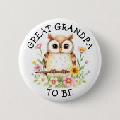 素晴らしおじいちゃん | ウッドランドをテーマにした赤ちゃんシャワー 缶バッジ (正面)