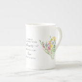 素晴らしおばあちゃんかわいらし詩ワイルドフラワーブーケ ボーンチャイナマグカップ (正面右)