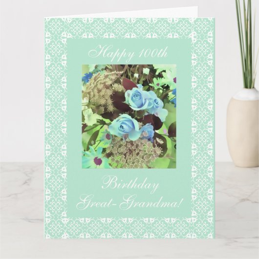素晴らしおばあちゃんの100歳の誕生日LARGE カード (正面)