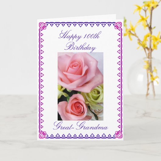 素晴らしおばあちゃんの100誕生日 カード (黄色い花)