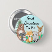 素晴らしおばあちゃんウッドランドの生き物の赤ちゃんシャワー 缶バッジ (正面&裏面)