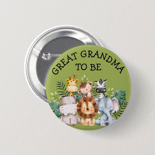 素晴らしおばあちゃんウッドランドの生き物の赤ちゃんシャワー 缶バッジ (正面&裏面)