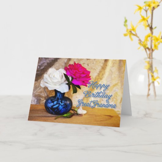 素晴らしおばあちゃんハッピーバースデーと色彩の鮮やかバラ カード (黄色い花)