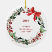 素晴らしおばあちゃんホリーベル素朴リース セラミックオーナメント (裏面)